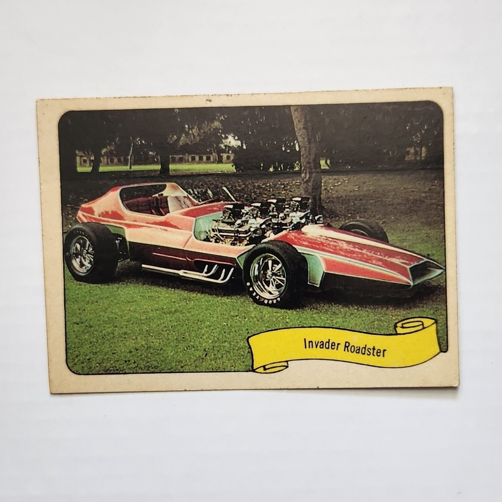 🚀 Vintage 1970 Fleer GEORGE BARRIS Kustom City Sticker - INVADER ROADSTER 👽 - Picture 2 of 9